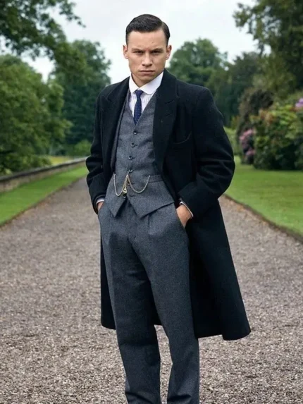 Buy Peaky Blinders Finn Cole Black Coat - The Jacket Place