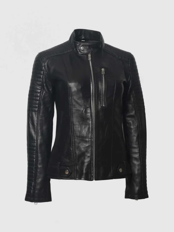 Buy Quilted Cafe Racer Jacket Black for Women