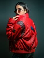Red Handmade Capsule Kaneda Jacket for Women - The Jacket Place