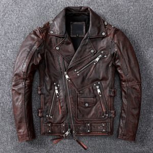 Buy Vintage Brown Motorcycle Leather Jacket