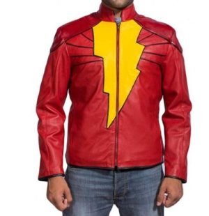 Buy Shazam Billy Batson Jacket Red Color - The Jacket Place