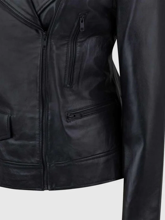 Buy Sheep Leather Jacket Black for Women