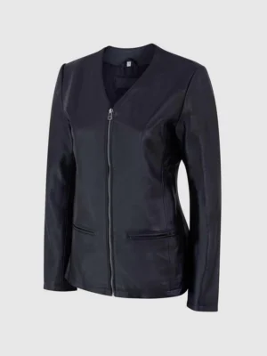 Female Black Slim Leather Jacket