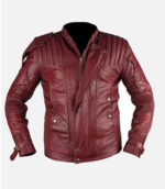 Buy Star Lord Chris Pratt Leather Jacket in Maroon