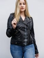 Get Women's Studded Skull Leather Jacket from The Jacket Place