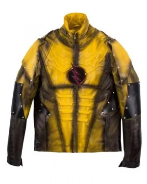 Buy the Reverse Flash Yellow Leather Jacket for Men - The Jacket Place