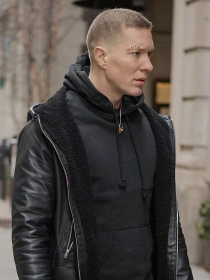 Buy Power Tommy Egan Hooded Leather Jacket for Men Black - The Jacket Place