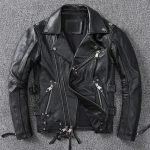 Buy Mens Vintage Black Motorcycle Leather Jacket - The Jacket Place