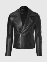 Vortex Men's Black Biker Leather Jacket