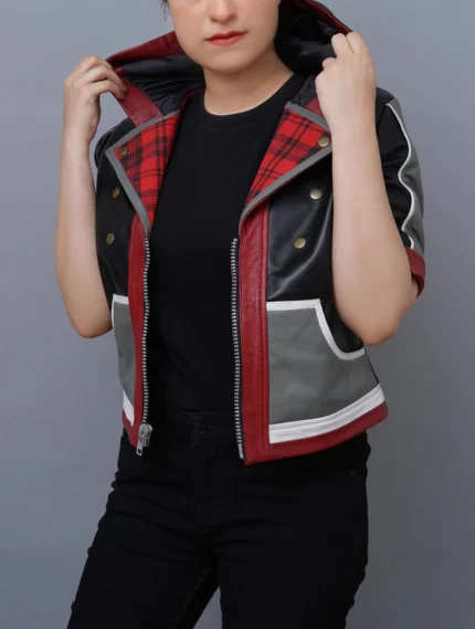 Buy Game Inspired Sora Hooded Costume Leather Jacket for Women