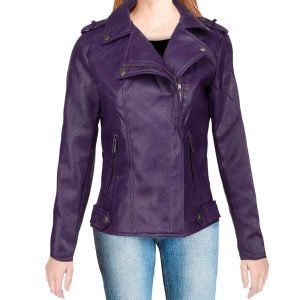 Buy Purple Leather Motorcycle Jacket for Women - The Jacket Place