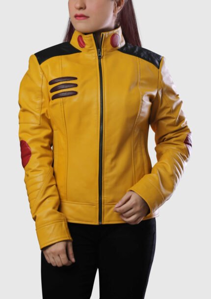 Womens Pikachu Pokemon Yellow Leather Jacket