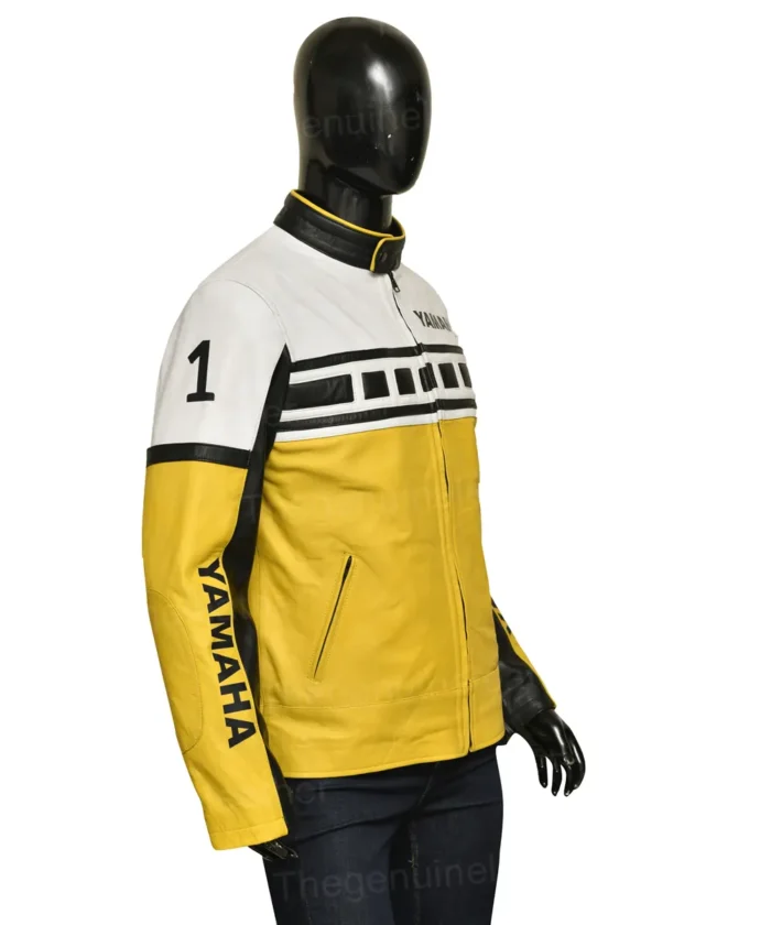 Shop Mens Yamaha Vintage Motorcycle Yellow Jacket - The Jacket Place