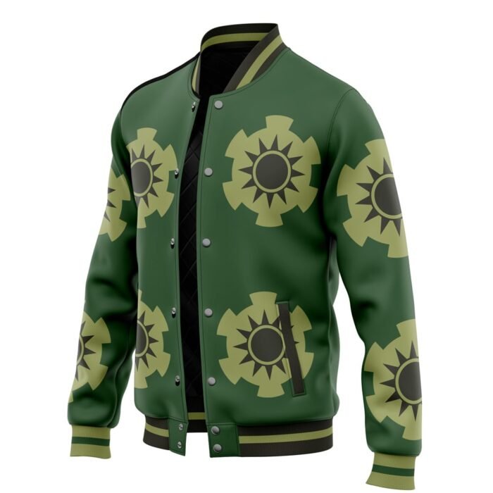 Zoro Wano Pattern OP Green Varsity Jacket