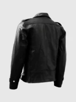 Attractive Zipper Black Leather Jacket for Men