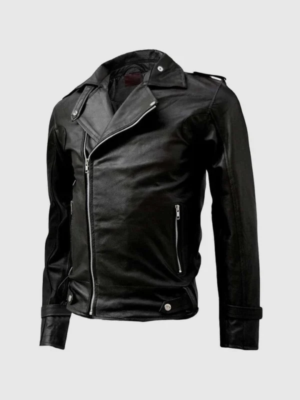 Buy Classic Zipper Black Leather Jacket for Men