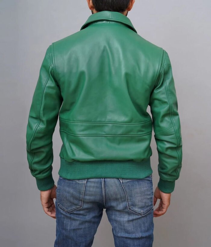 Buy Mens G1 Flight Green Bomber Leather Jacket - The Jacket Place