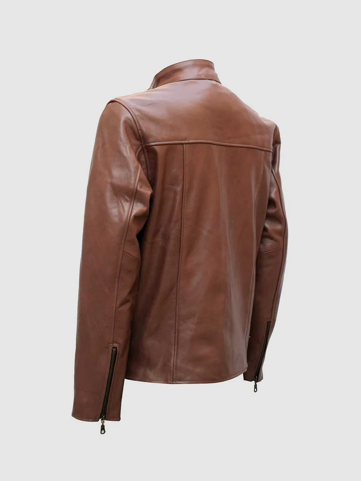 Men's Elegant Brown Fashion Leather Jacket