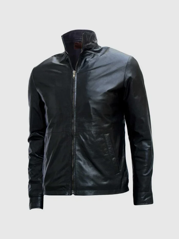 Classic Black Biker Leather Jacket for Men