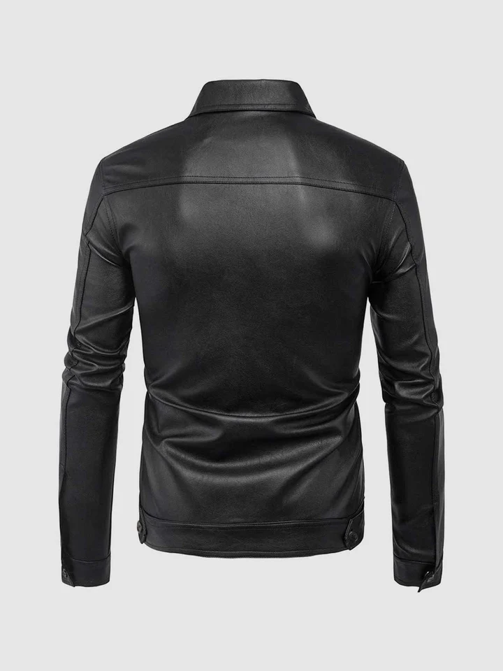 Collared Leather Jacket