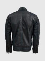 Mens Blue Waxed Jacket With Red Shade