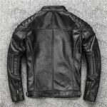 Stylish Bouncer Real Sheepskin Leather Biker Jacket Black Color