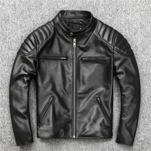 Buy Bouncer Real Sheepskin Leather Biker Jacket Black