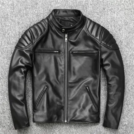 Buy Bouncer Real Sheepskin Leather Biker Jacket Black