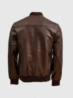 Classic Brown Leather Bomber Sheep Jacket for Men