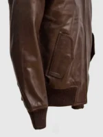 Shop Brown Men Leather Bomber Sheep Jacket