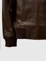 Brown Men Leather Bomber Sheep Jacket