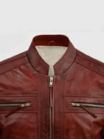 Buy Waxed Leather Burgundy Jacket