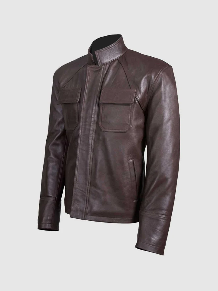 Stylish Chocolate Brown Leather Jacket for Men