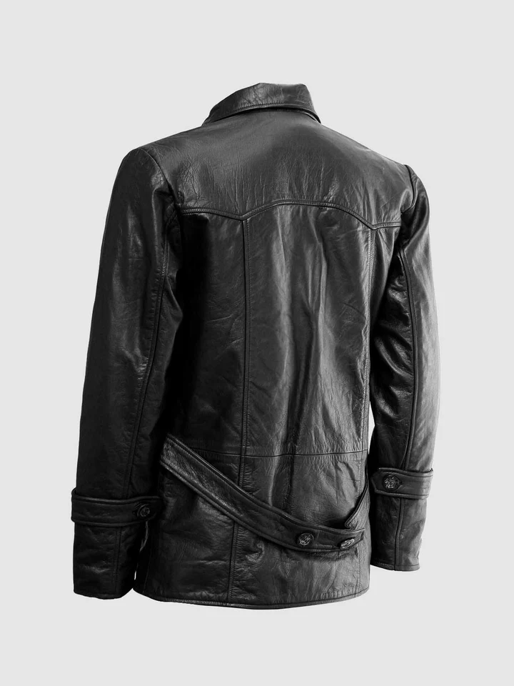 Black Reefer Leather Jacket for Men