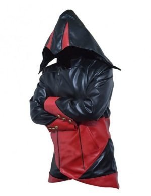 Stylish Assassins Creed Hoodie Arno Leather Jacket - The Jacket Place