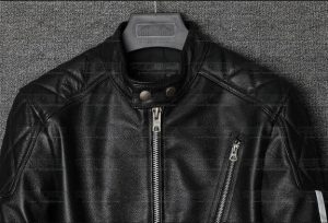 Dean Real Cowhide Biker Leather Jacket Black Color