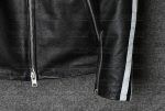 Mens Dean Black Real Cowhide Biker Leather Jacket - The Jacket Place