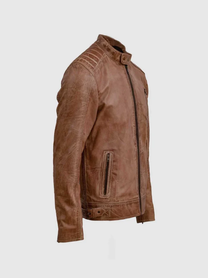 Buy Distressed Leather Waxed Jacket for Men