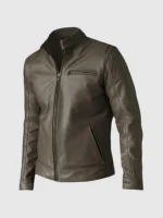 Elegant Men Unique Brown Leather Jacket