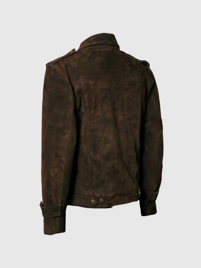 Classic Brown Leather Suede Jacket for Men