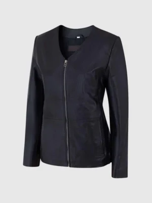 Buy Female Leather Motorcycle Jacket Black Color