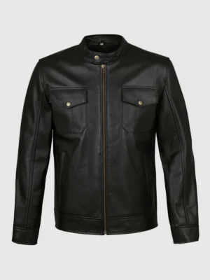 Buy 4 Pocket Black Leather Jacket for Men