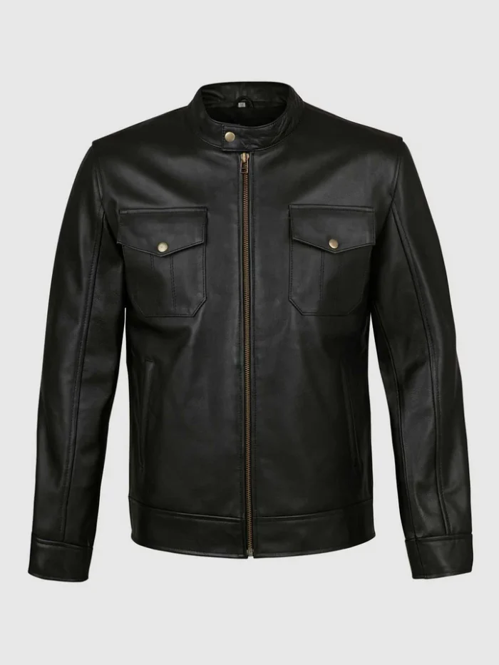 Buy 4 Pocket Black Leather Jacket for Men