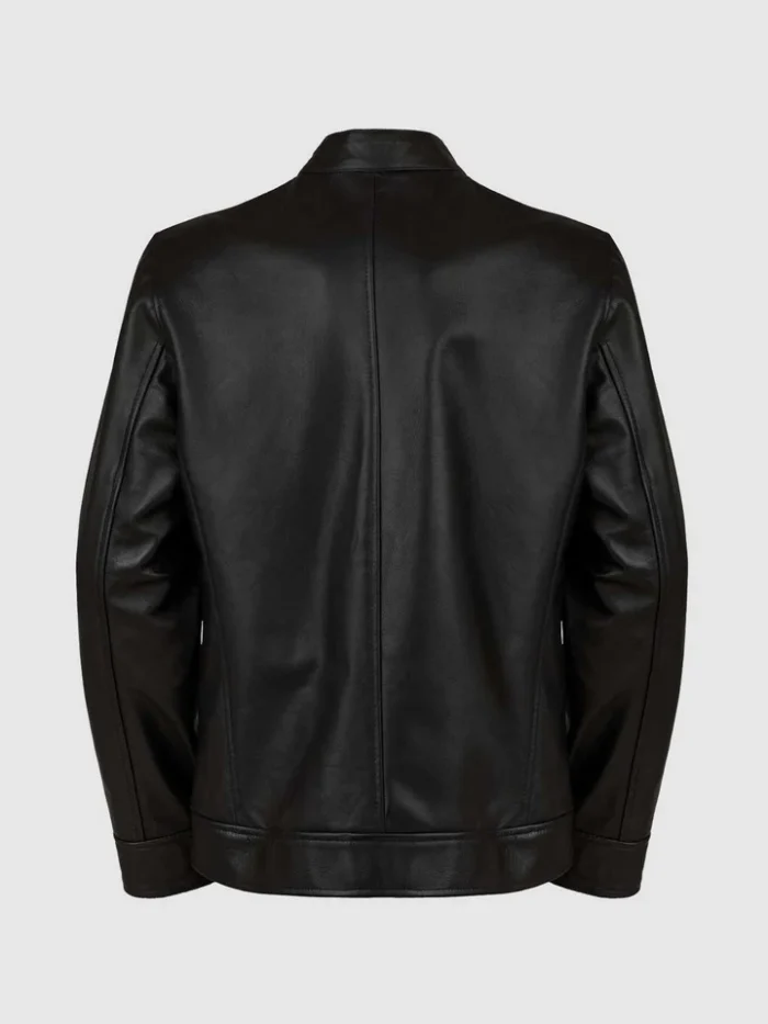 4 Pocket Leather Jacket in Black