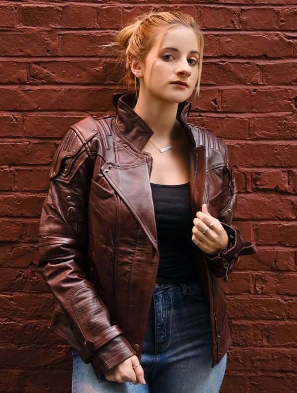 Elevate your Style in Womens Red Star Lord Leather Jacket