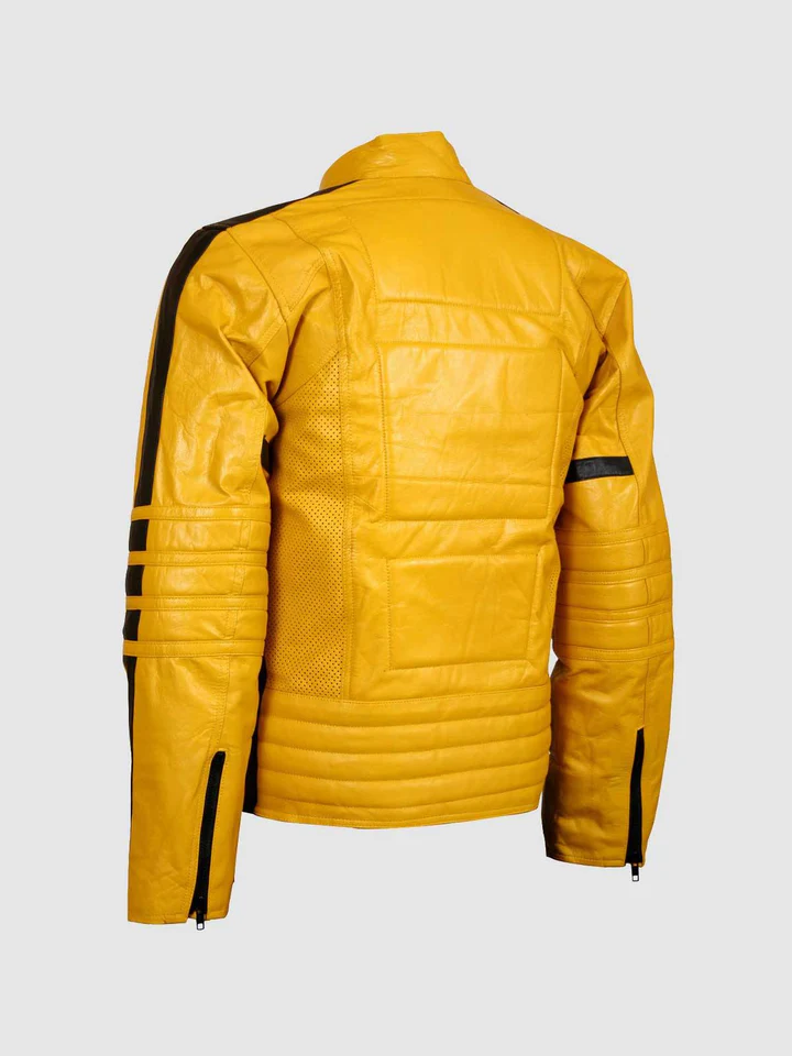 Buy Yellow Motorcycle Leather Jacket for Men