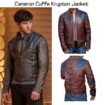 Cameron Cuffe Krypton Celebrity Leather Jacket all side