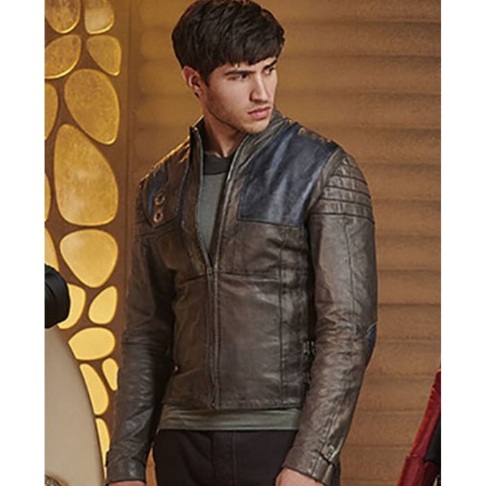 Order Cameron Cuffe Krypton Leather Jacket in Brown