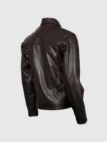 Lightweight Brown Leather Biker Jacket for Men