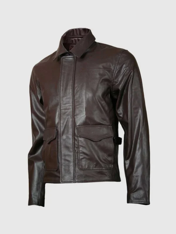 Lightweight Mens Brown Leather Biker Jacket